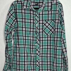 BKE MENS BUTTON UP 100% COTTON LONG SLEEVE PLAID MENS SHIRT #30